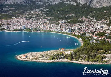 Parasailing parachute view